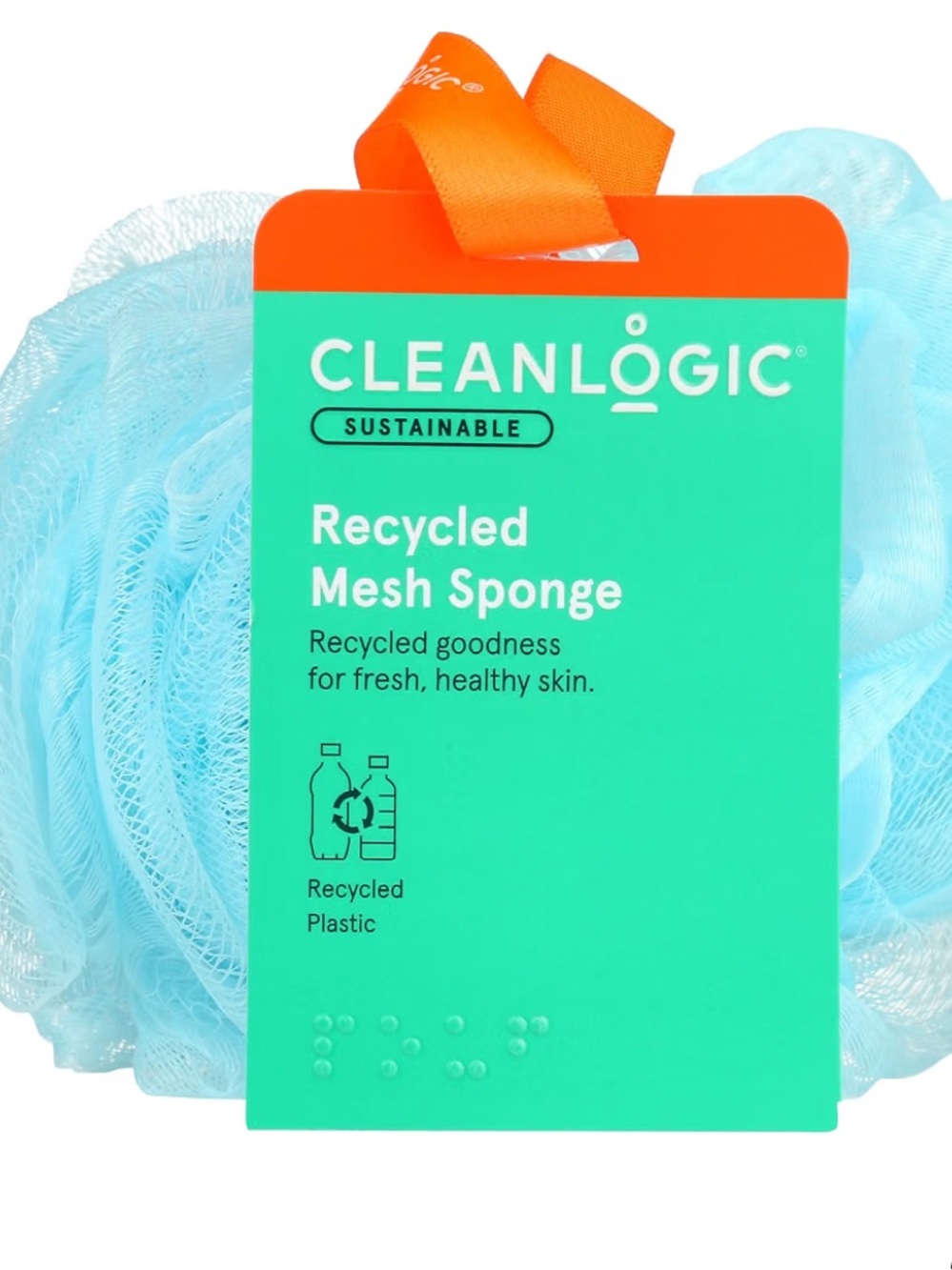 NWT Cleanlogic Recycled Mesh Sponge Loofah For Shower or Bath